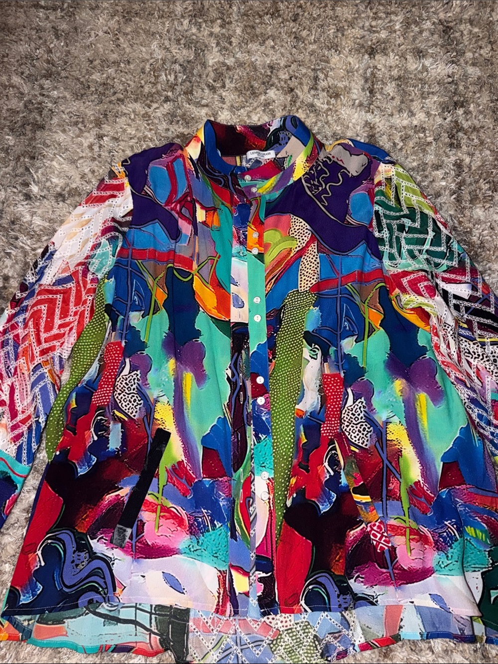 Vibrant Multicolor Abstract Print Women's Blouse